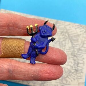 Blue Devil Brooch Vintage 1.25”